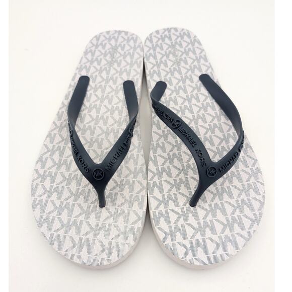 Michael Kors Monogram Flip Flop Sandals Women's Lightweight PVC Size US10M EU41 - Picture 3 of 10